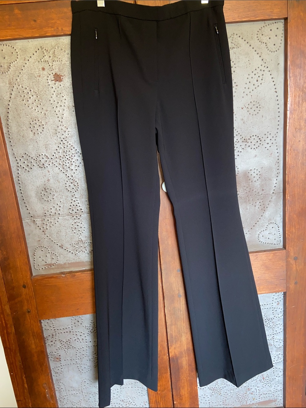 Theory Black Dress Slacks Pants Zip Pockets Size 10